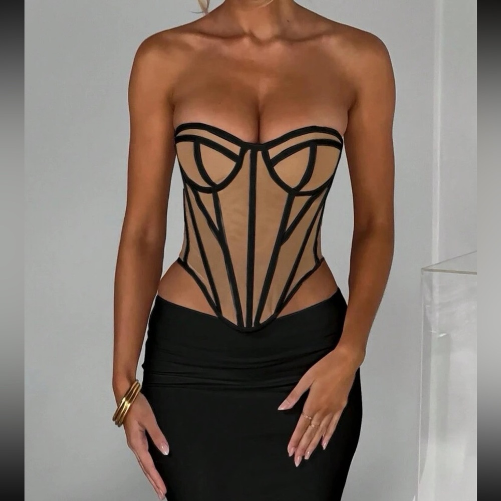 Contrast Mesh Tube Top ❤️